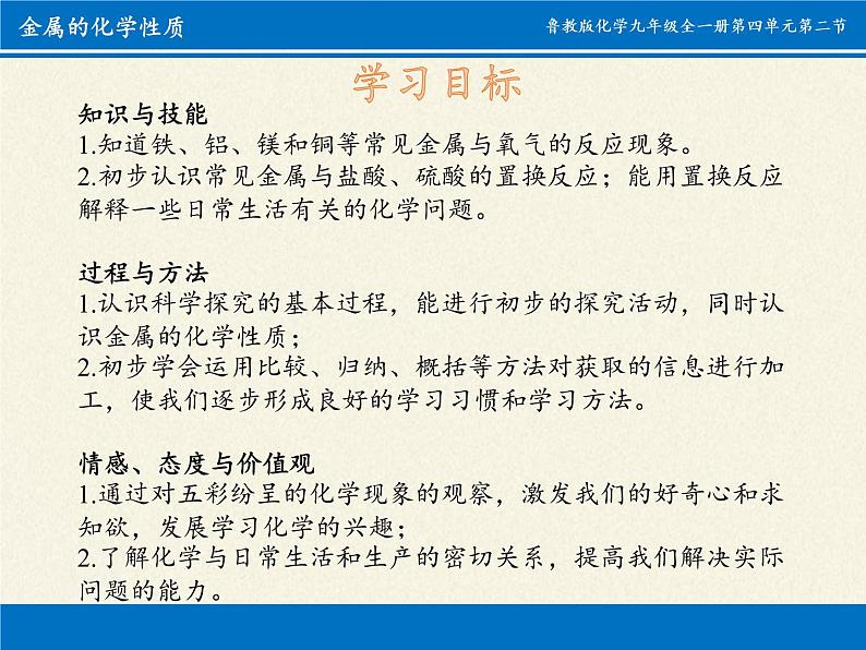 鲁教版(五四制)化学九年级全一册 4.2 金属的化学性质 (2)(课件)第3页