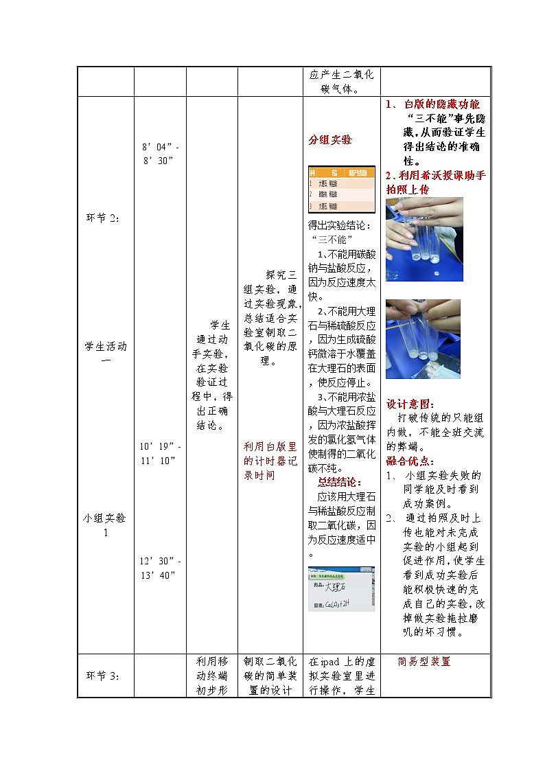 人教版(五四制)八年级全一册化学 第六单元 课题2 二氧化碳制取的研究(1)(教案)03