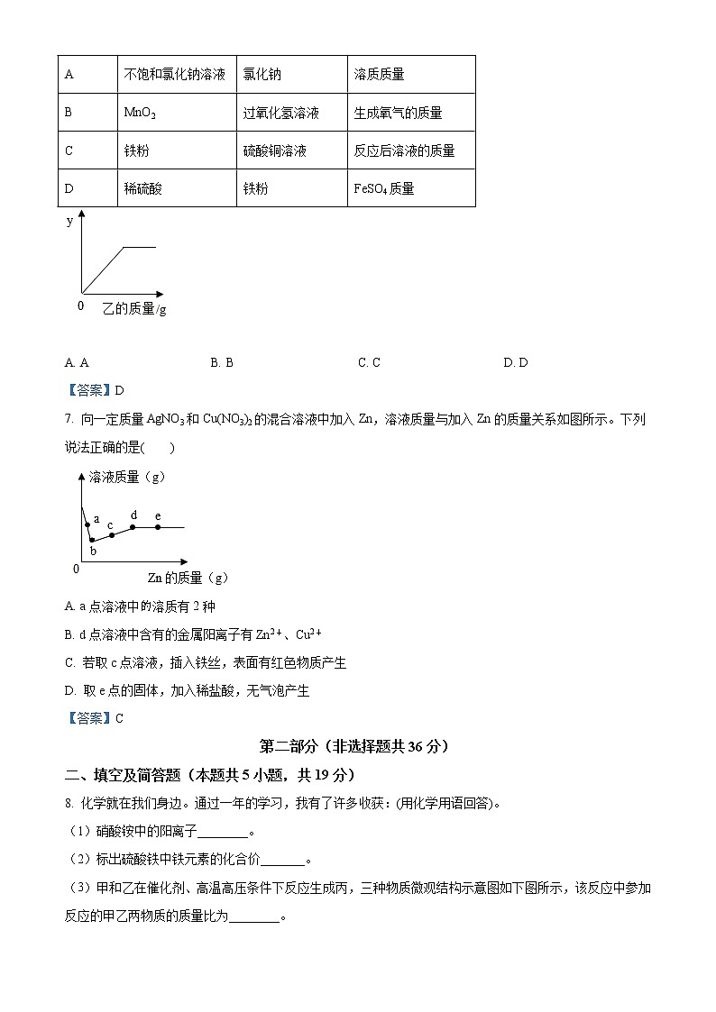 2021年陕西省西安市雁塔区西交大附中中考模拟化学试题第3页