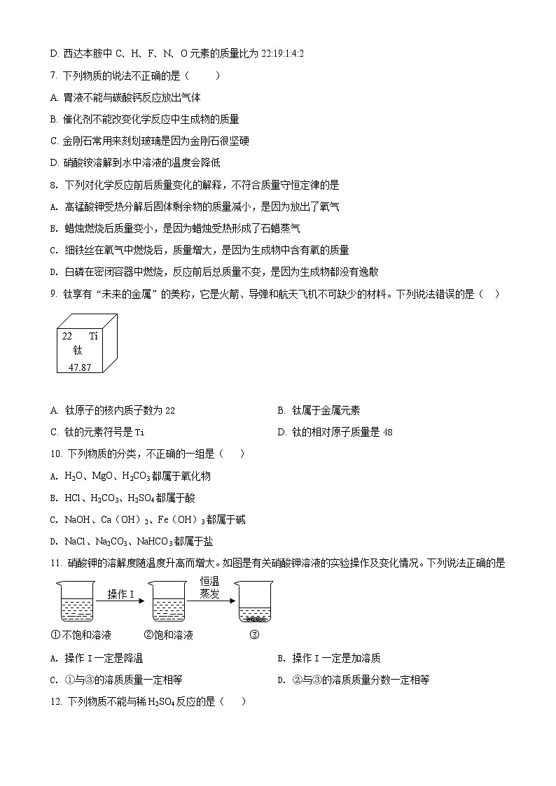 精品解析:2020年宁夏银川市兴庆区银川十五中中考一模化学试题02