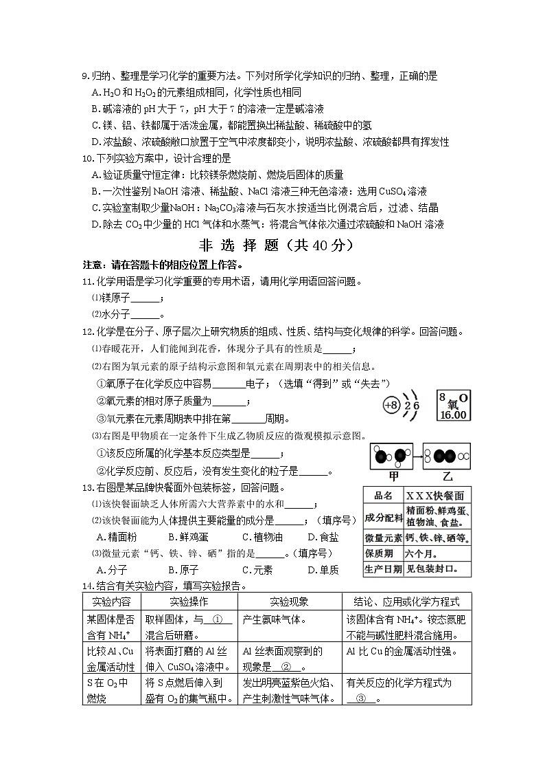 2021年吉林省长春市绿园区中考一模化学试题(word版,含答案)第2页