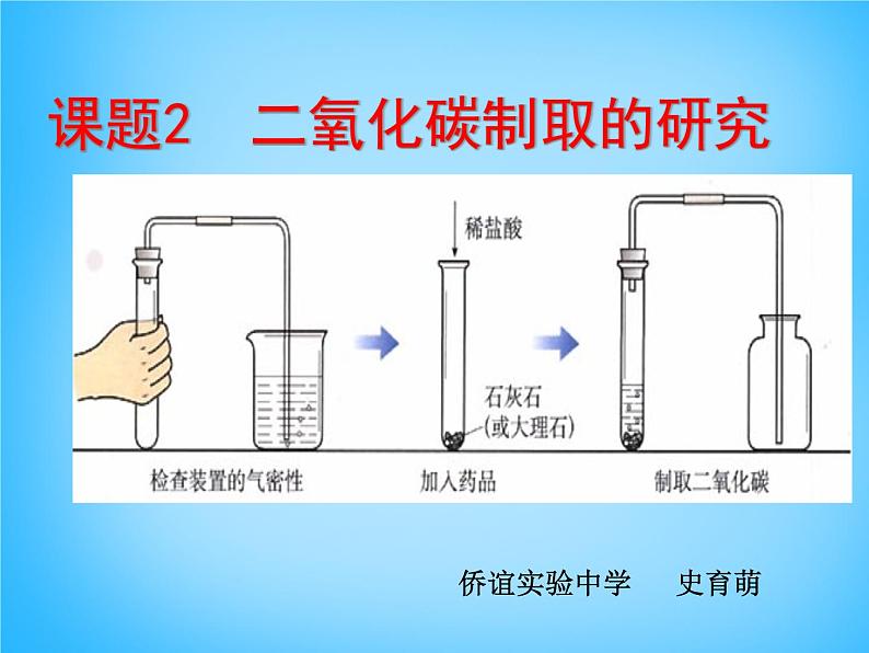 人教五四制初中化学八年级全册《第六单元 课题2 二氧化碳制取的研究》课件PPT第2页