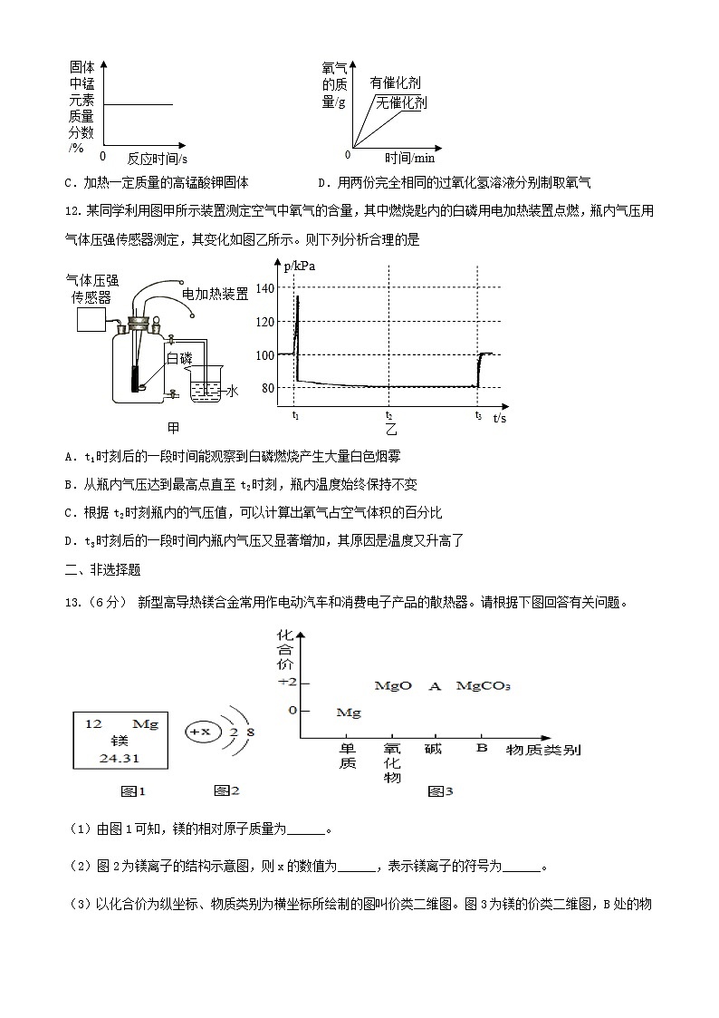 安徽省阜阳市实验中学2021-2022学年九年级上学期期中考试化学试题第3页