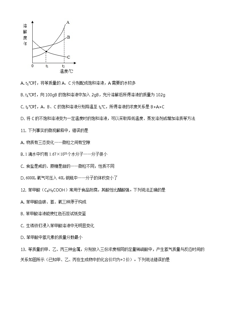 2020-2021学年沪教版江苏省徐州市九年级化学上学期期末考试试卷第3页