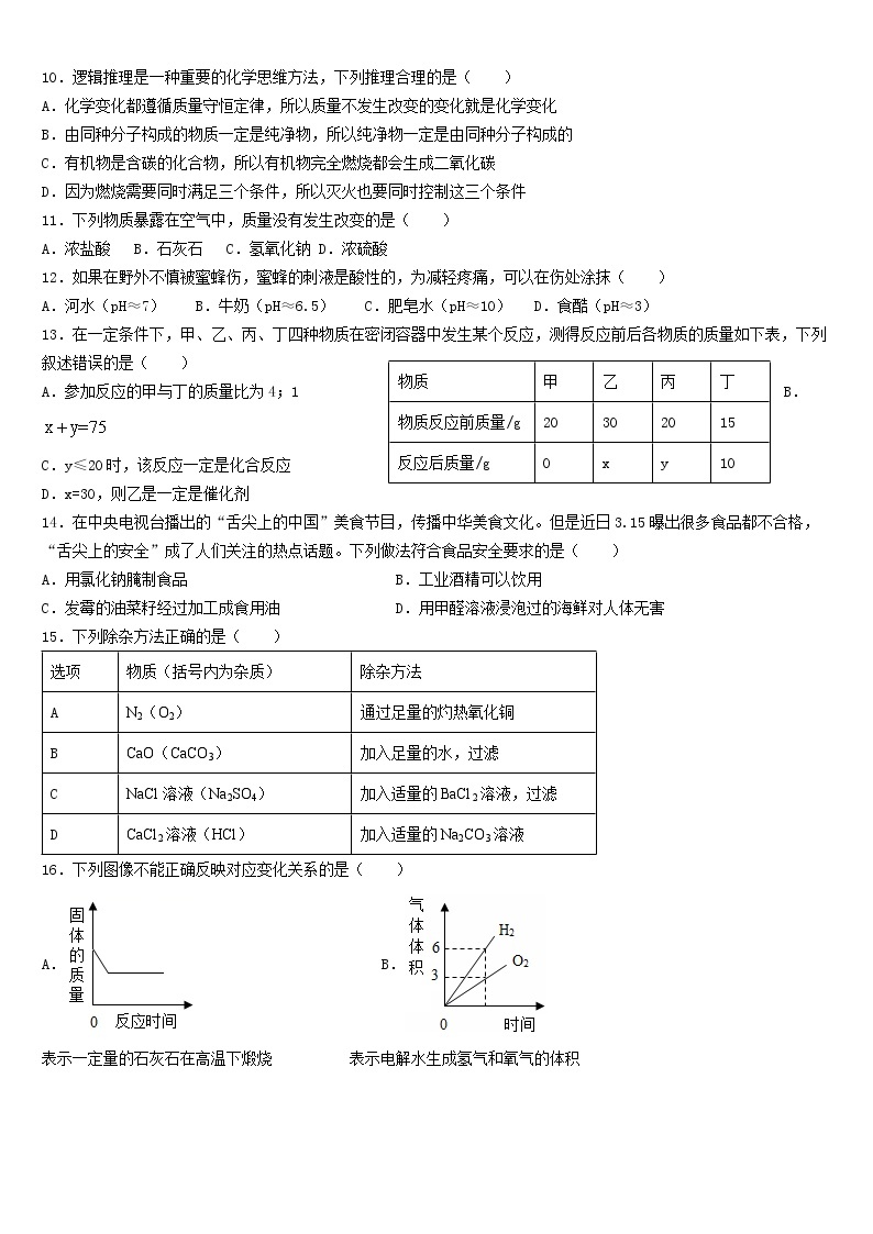 重庆市江津区2020-2021学年九年级下学期半期考试化学试题(word版含答案)02