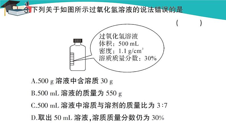 人教版初中化学九年级下册 第九单元 课题3《溶液的浓度》(第1课时)课件+教案+练习04
