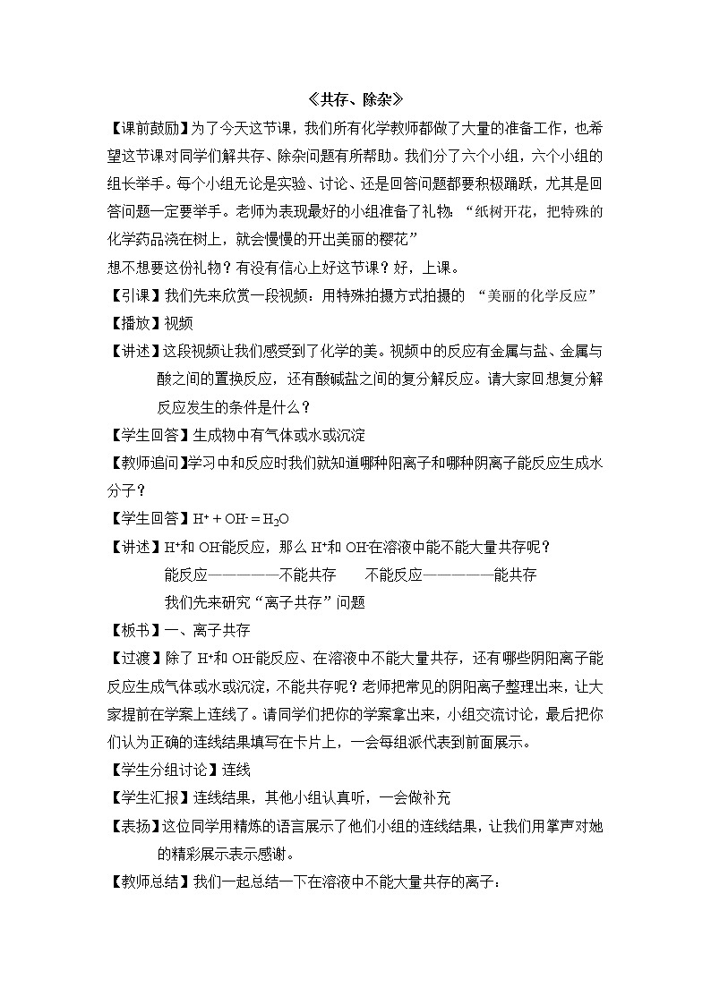 北京版9下化学 第十二章 盐 复习教案第1页