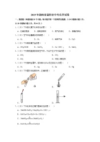 2019年湖南省益阳市中考化学试卷【含答案、可直接打印】