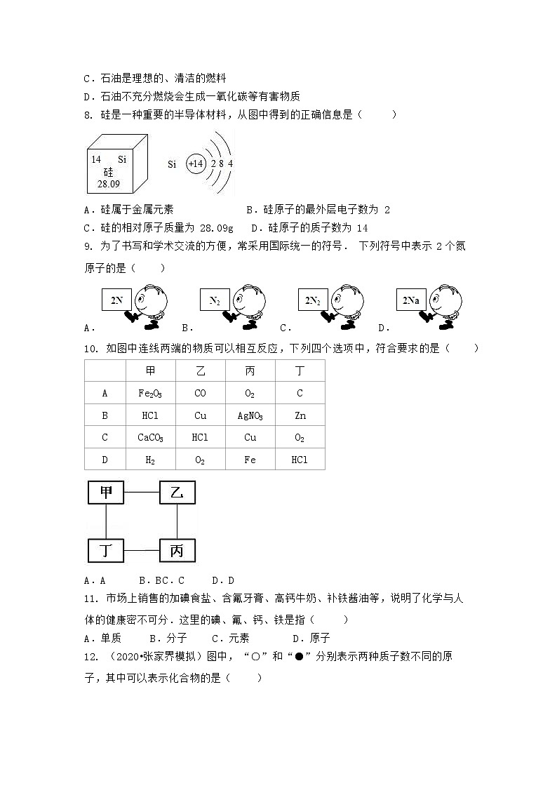 湖北省襄阳市保康县2021-2022学年九年级上学期期末化学模拟试题二(word版 含答案)第2页