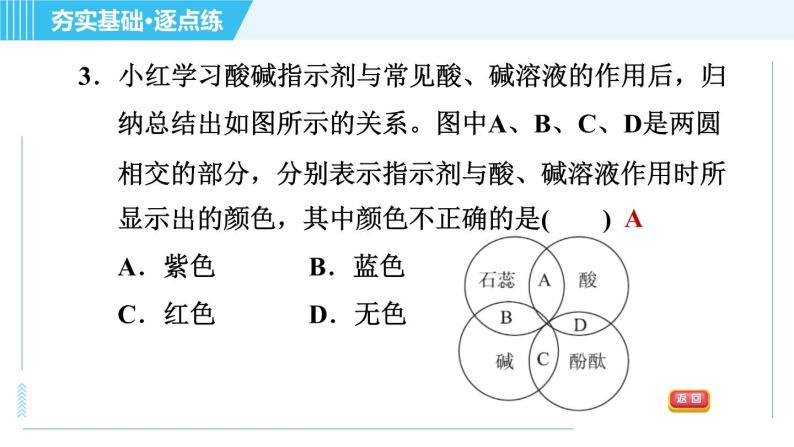 科学版九年级下册化学 第8章 8.1 溶液的酸碱性 习题课件05