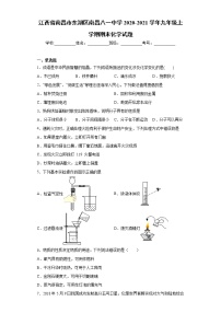 2020-2021學(xué)年江西省南昌市東湖區(qū)南昌八一中學(xué)九年級上學(xué)期期末化學(xué)試題（含答案與解析）