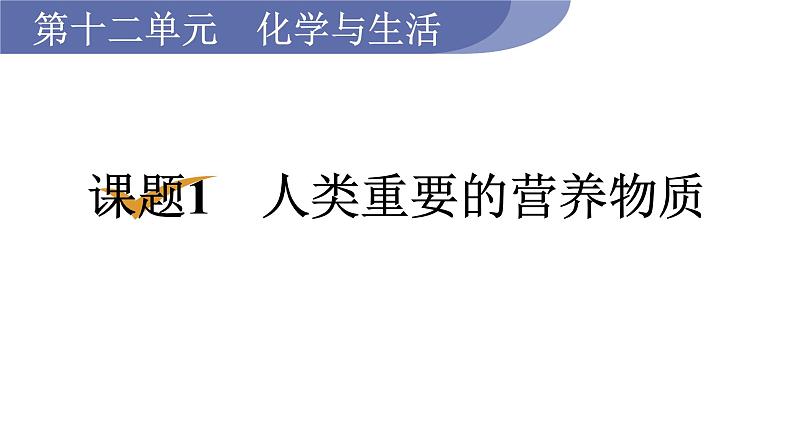 人教版九年级化学下册 12.1人类重要的营养物质 课件01