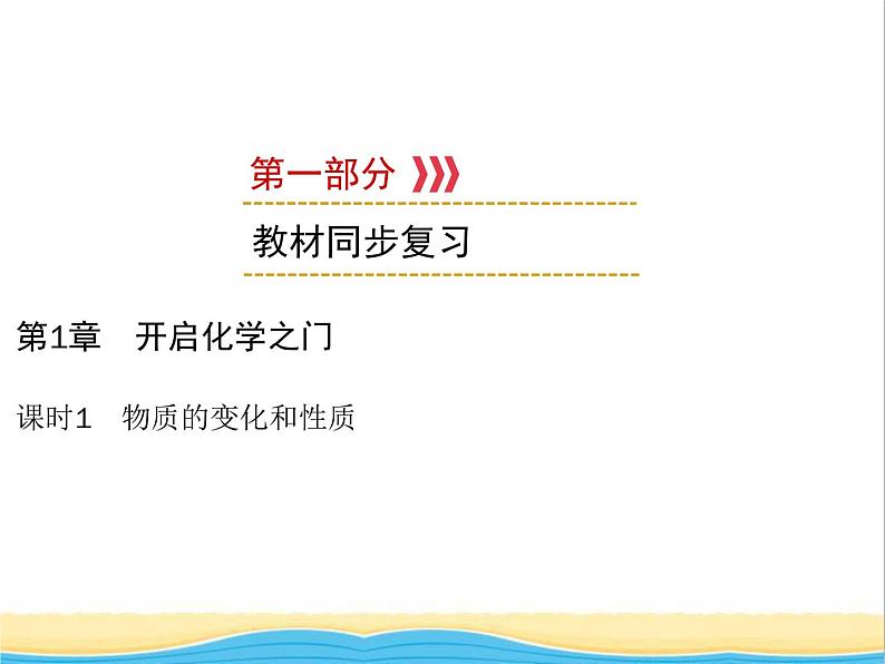 遵义专用中考化学一轮复习第1章开启化学之门课时1物质的变化和性质课件第1页