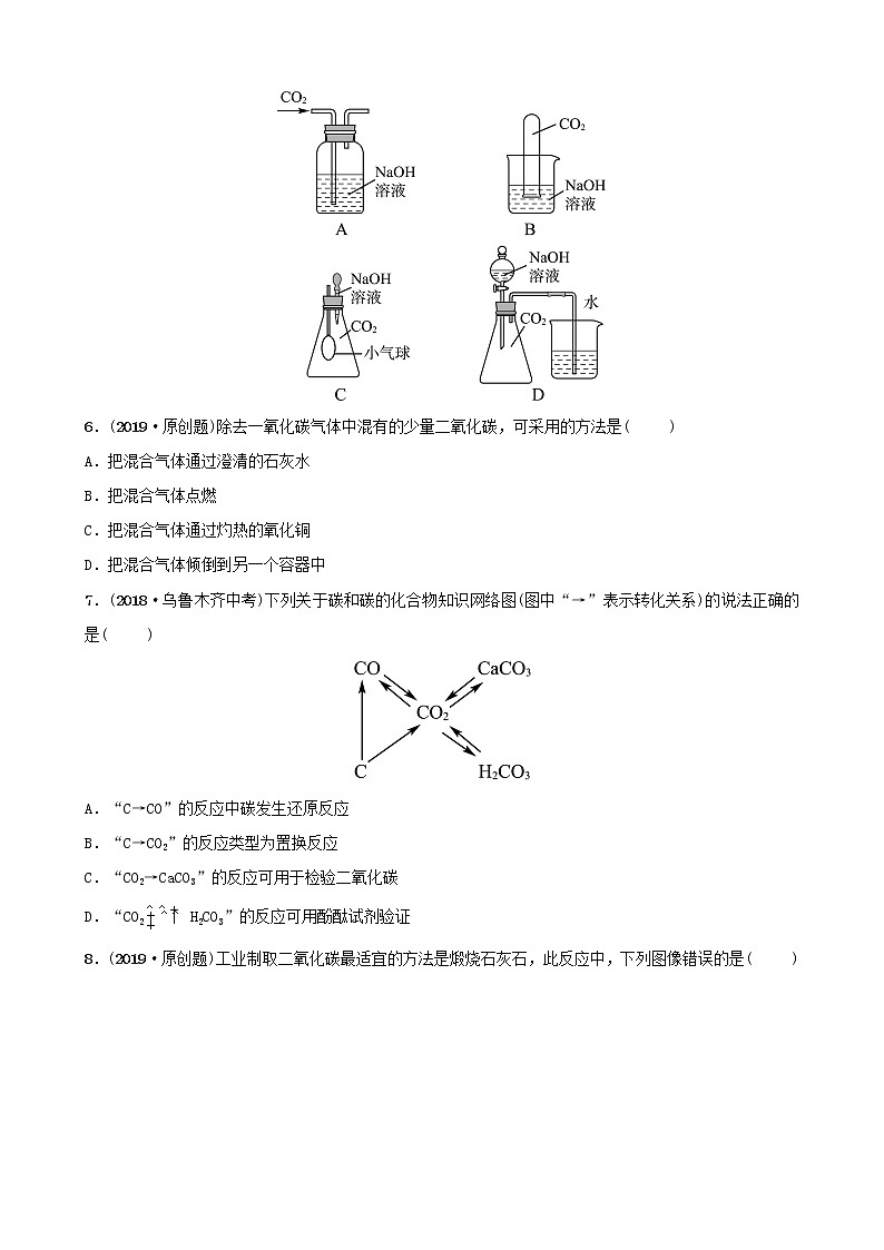 山东专版中考化学总复习第六讲燃料与燃烧第2课时大自然中的二氧化碳练习五四制第2页