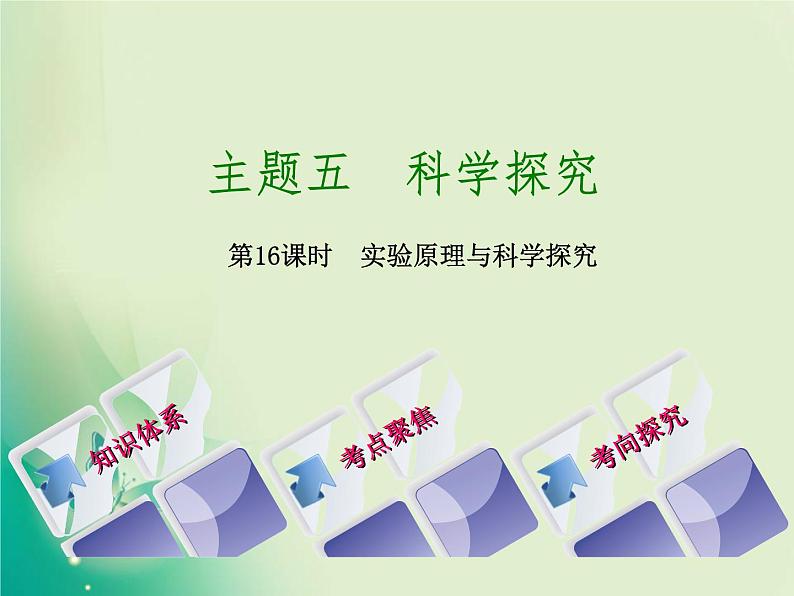 北京专版中考化学基础复习五科学探究第16课时实验原理与科学探究课件第1页