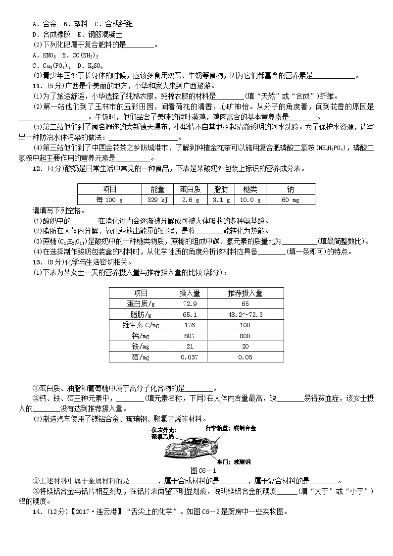中考化学复习阶段训练六练习新版鲁教版第2页