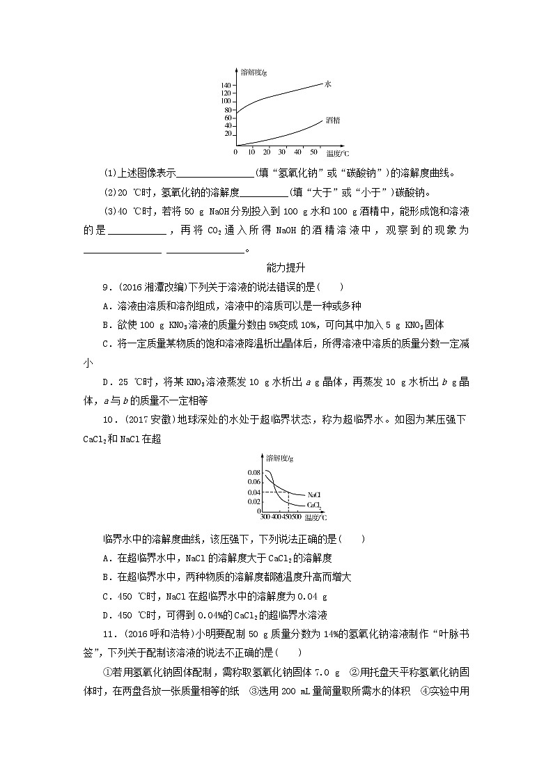广东省中考化学总复习课时10溶液练习03