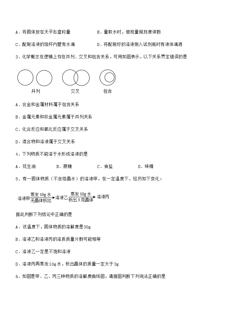2021年度最新人教版九年级化学下册第九单元溶液同步试卷(一套)02