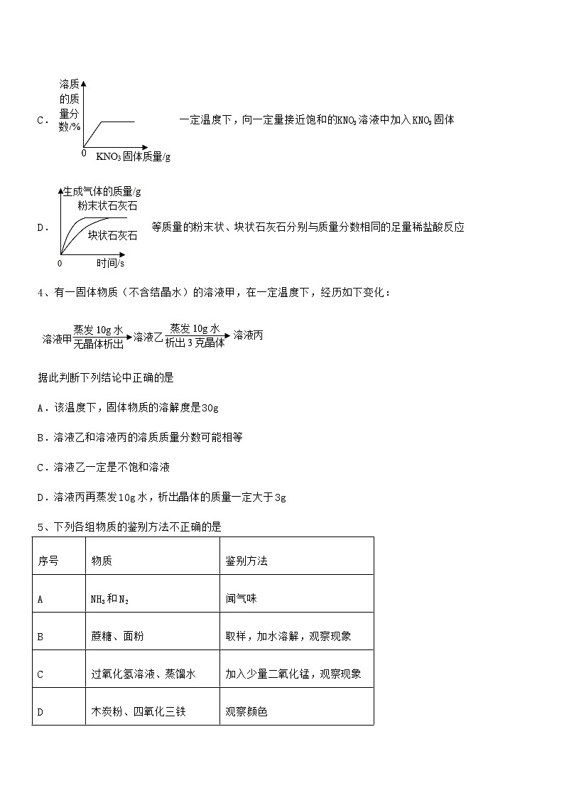 2021年最新人教版九年级化学下册第九单元溶液期末考试卷【通用】第2页