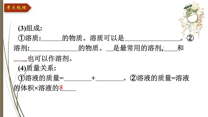 人教版中考化学一轮复习课件第九单元 溶液第5页