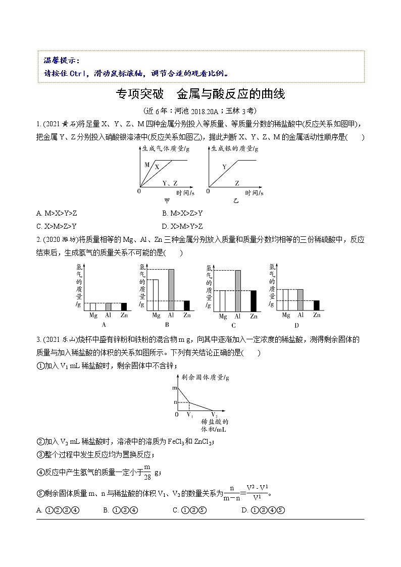 03.专项突破 金属与酸反应的曲线第1页