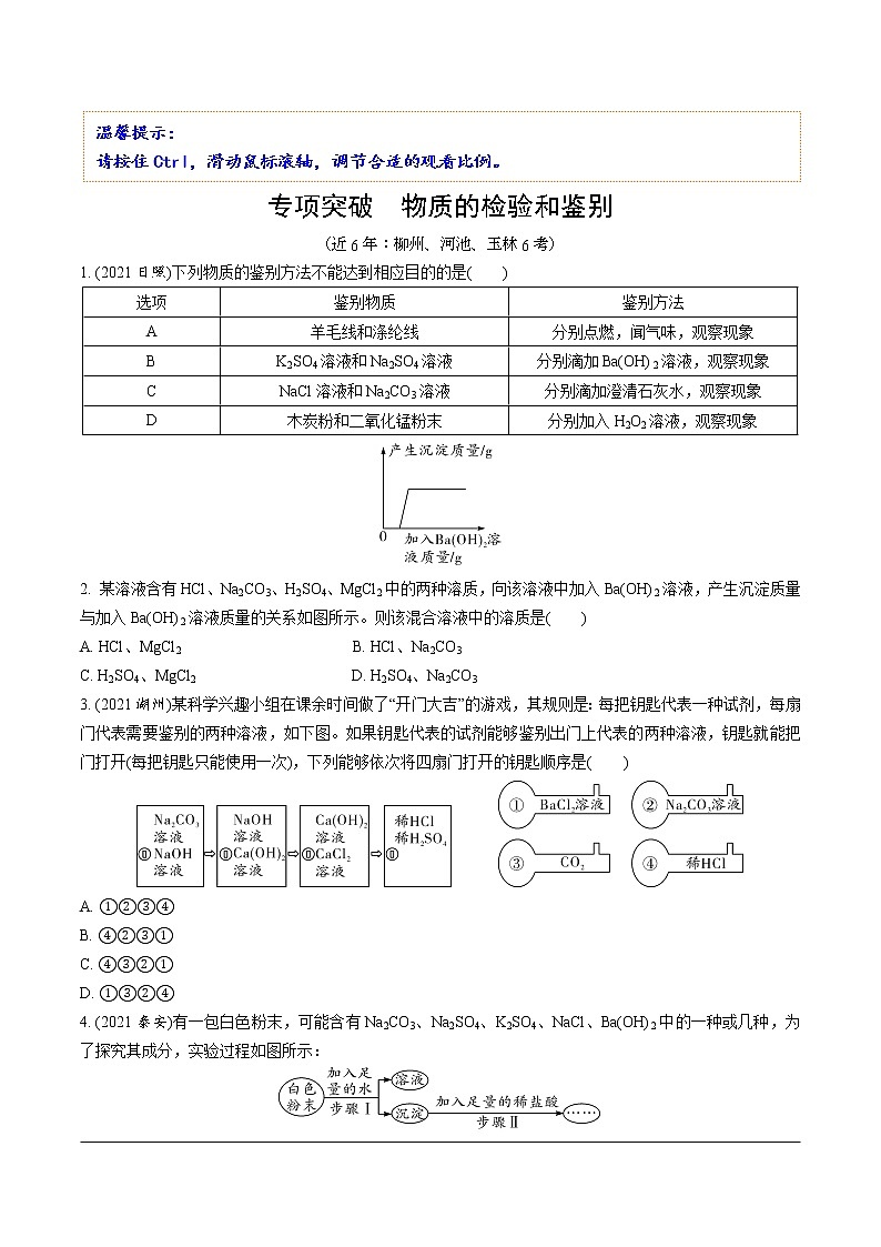 03.专项突破 物质的检验和鉴别第1页