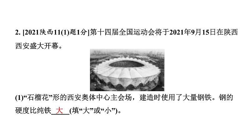 2022年陕西省中考化学一轮复习课件:主题4 金属与金属矿物第8页