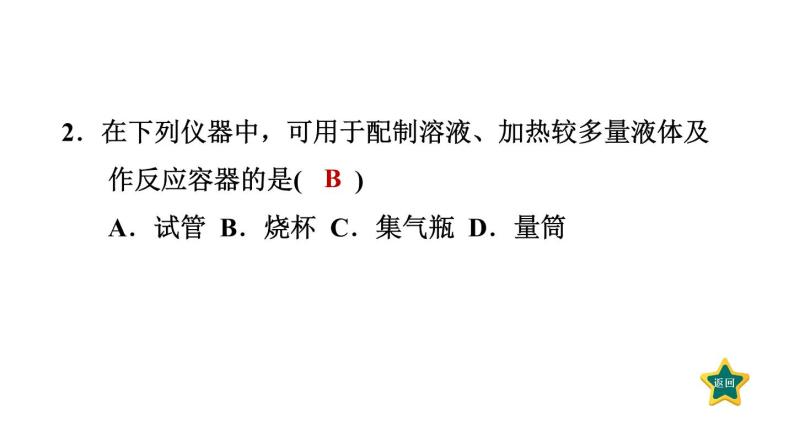 人教版九年级上册化学 第1单元 1.3.1化学药品的取用 习题课件05