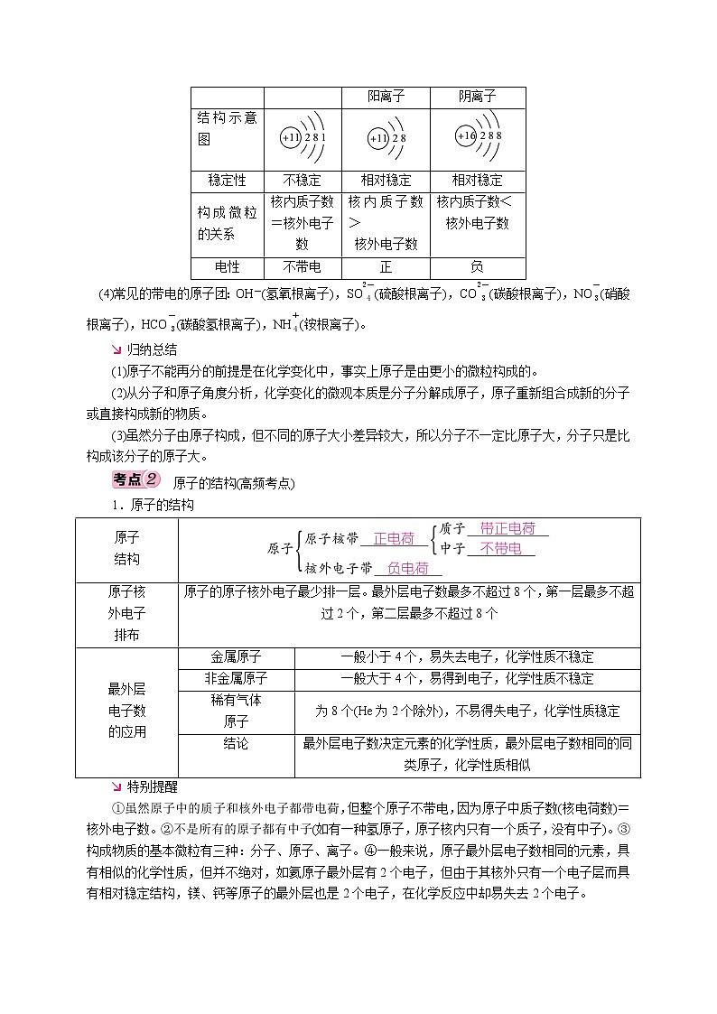 第三单元 物质构成的奥秘-2022年《三步冲刺中考•化学》之第1步重课本·理考点·学案03