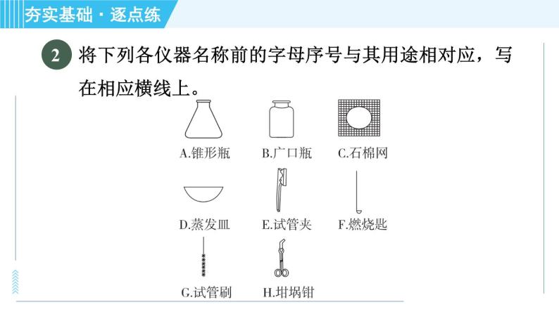 鲁教版九年级上册化学 第1单元 到实验室去 1 药品的取用 习题课件04