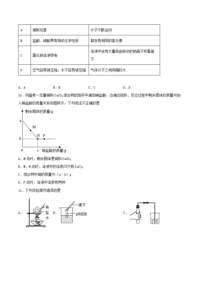 第5章初识酸和碱检测题-2021-2022学年九年级化学沪教版(上海)第二学期(word版 含答案)第3页