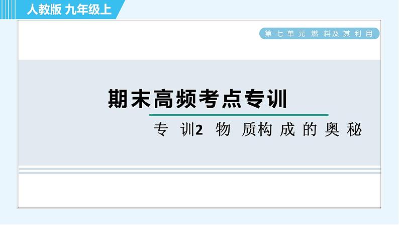 人教版九年级上册化学 期末专训2 物质构成的奥秘 习题课件第1页