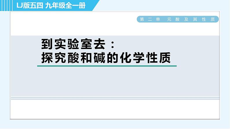 鲁教五四版九年级全一册化学 第2单元 到实验室去:探究酸和碱的化学性质 习题课件第1页
