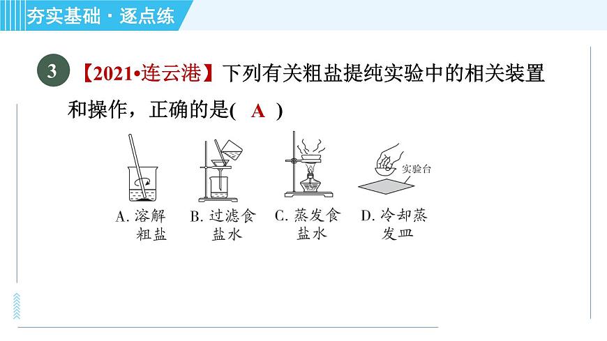 魯教五四版九年級全一冊化學(xué) 第3單元 3.2 海水“曬鹽” 習(xí)題課件第6頁