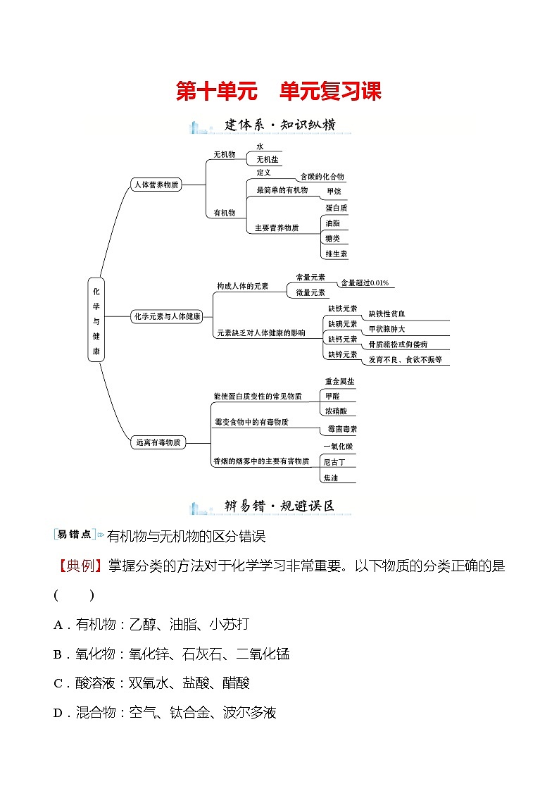 第十单元 单元复习课 学案—2020-2021学年九年级化学鲁教版下册01