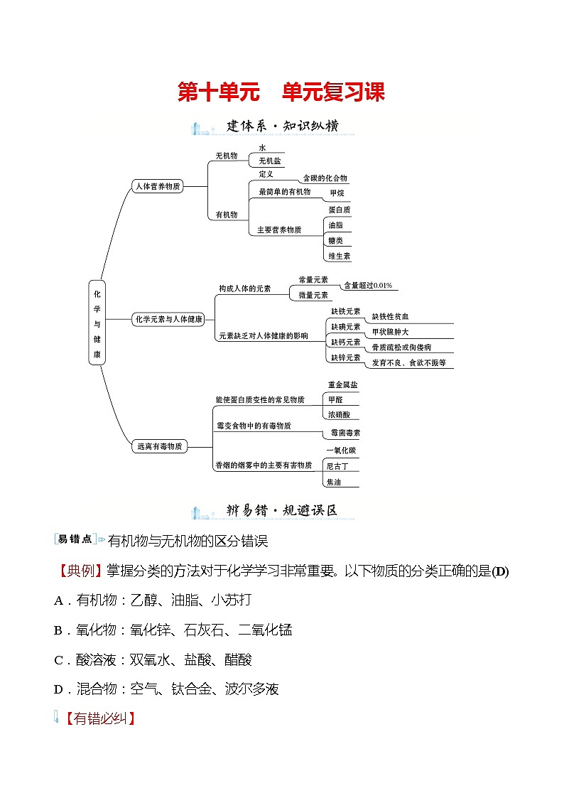 第十单元 单元复习课 学案—2020-2021学年九年级化学鲁教版下册01