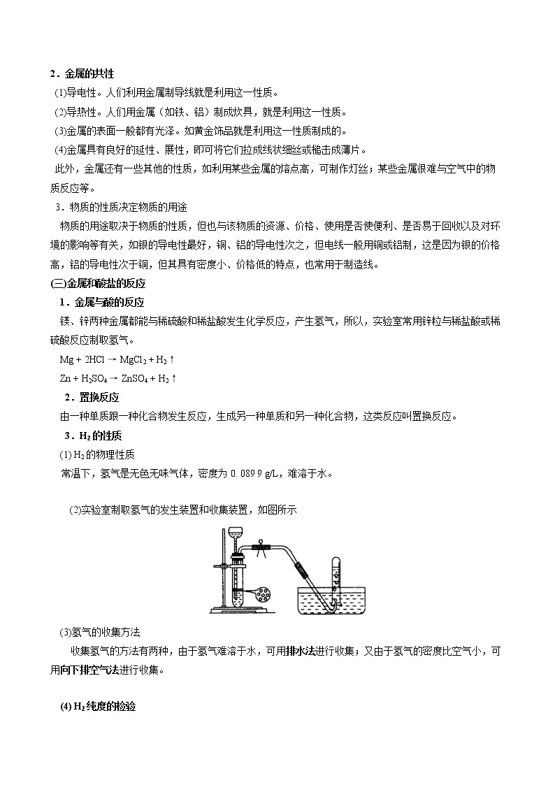 6.1 奇光异彩的金属 同步教案 初中化学沪教版（上海）九年级第二学期（2022年）02