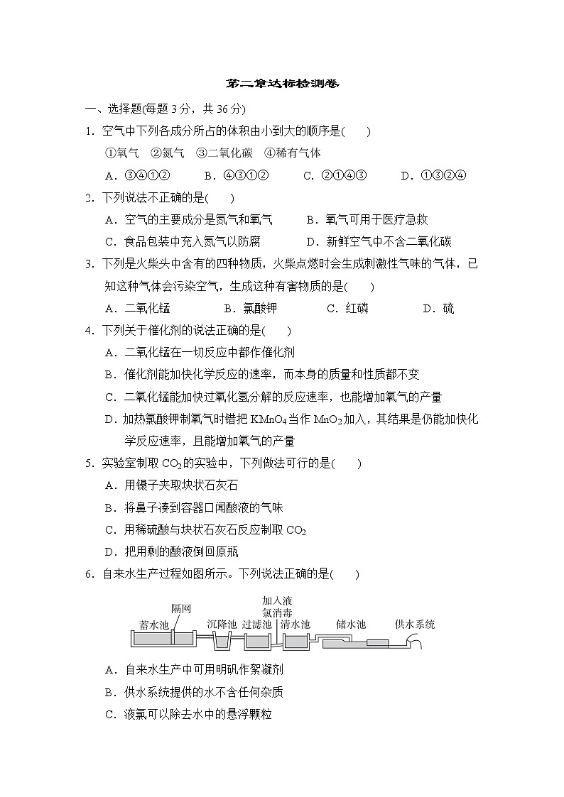 第2章达标检测卷-2021-2022学年九年级化学沪教版上册(word版 含答案)01