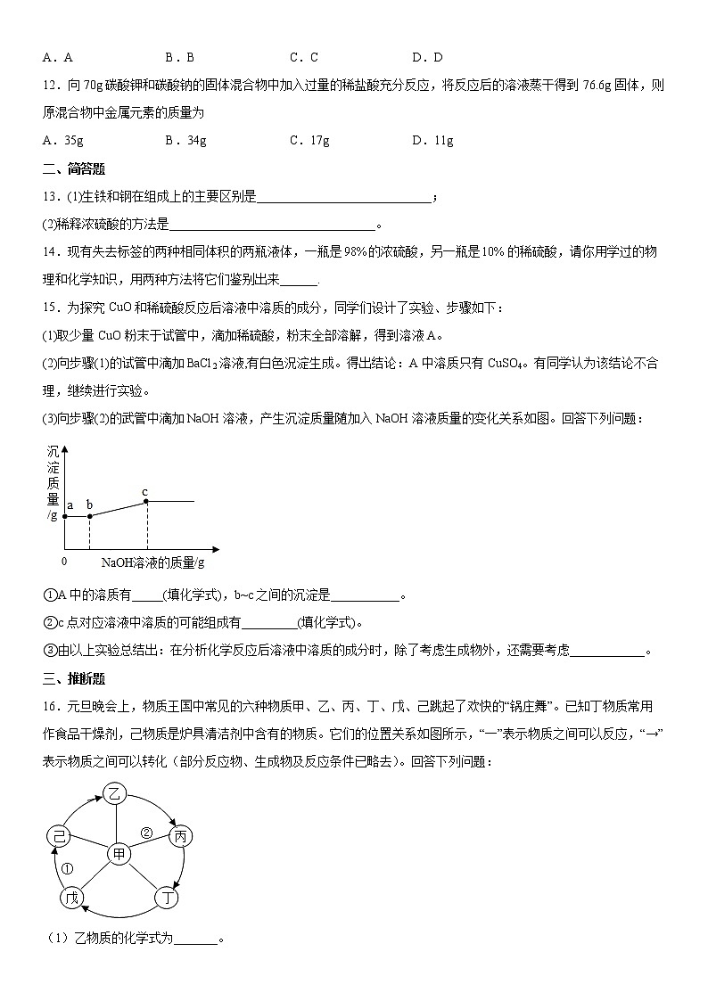 第八章常见的酸、碱、盐测试题---2021-2022学年九年级化学科粤版(2012)下册(word版 含答案)第3页