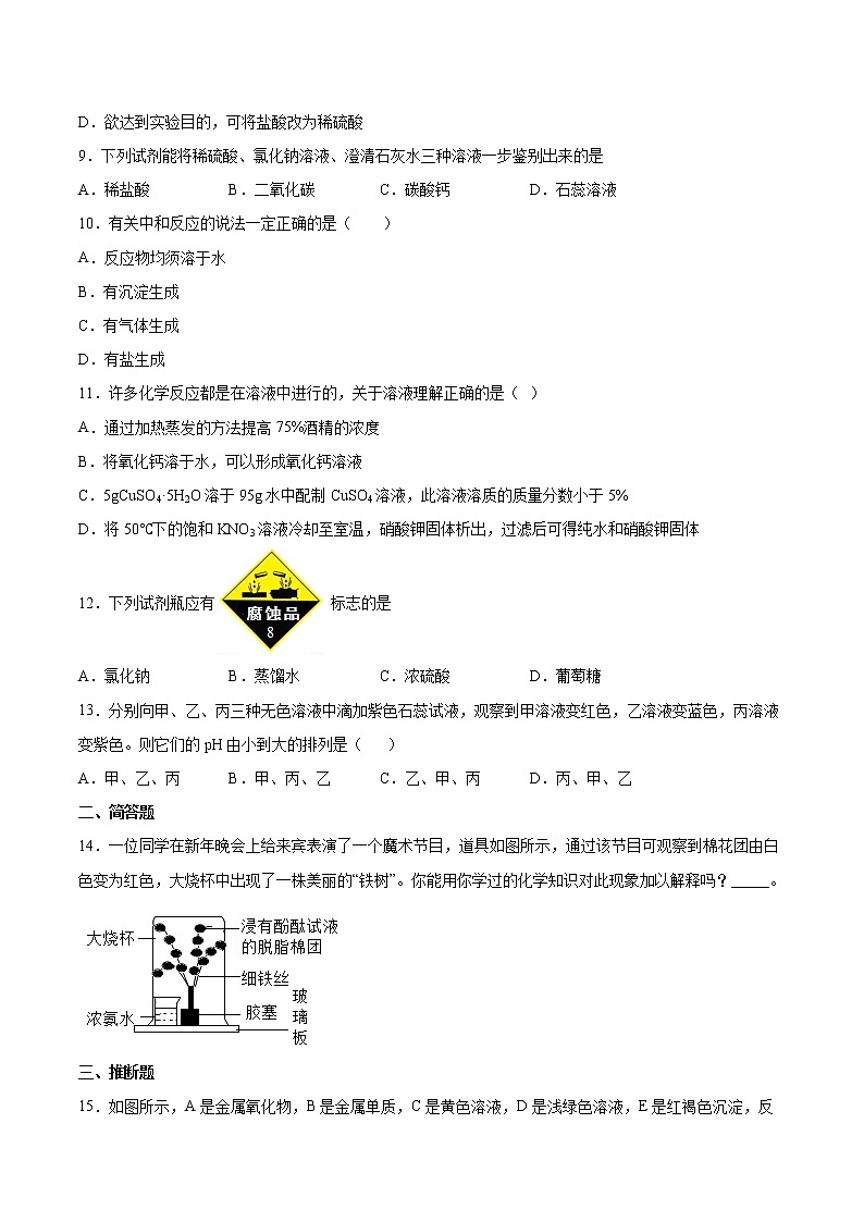 第11章酸与碱检测题--2021-2022学年九年级化学京改版(2013)下册(word版 含答案)03