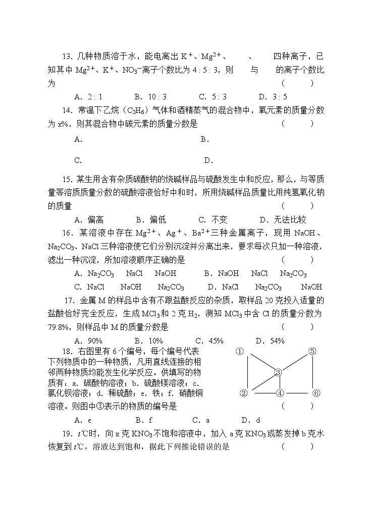 2022年人教版初中化学学业水平考试 (22)练习题第3页
