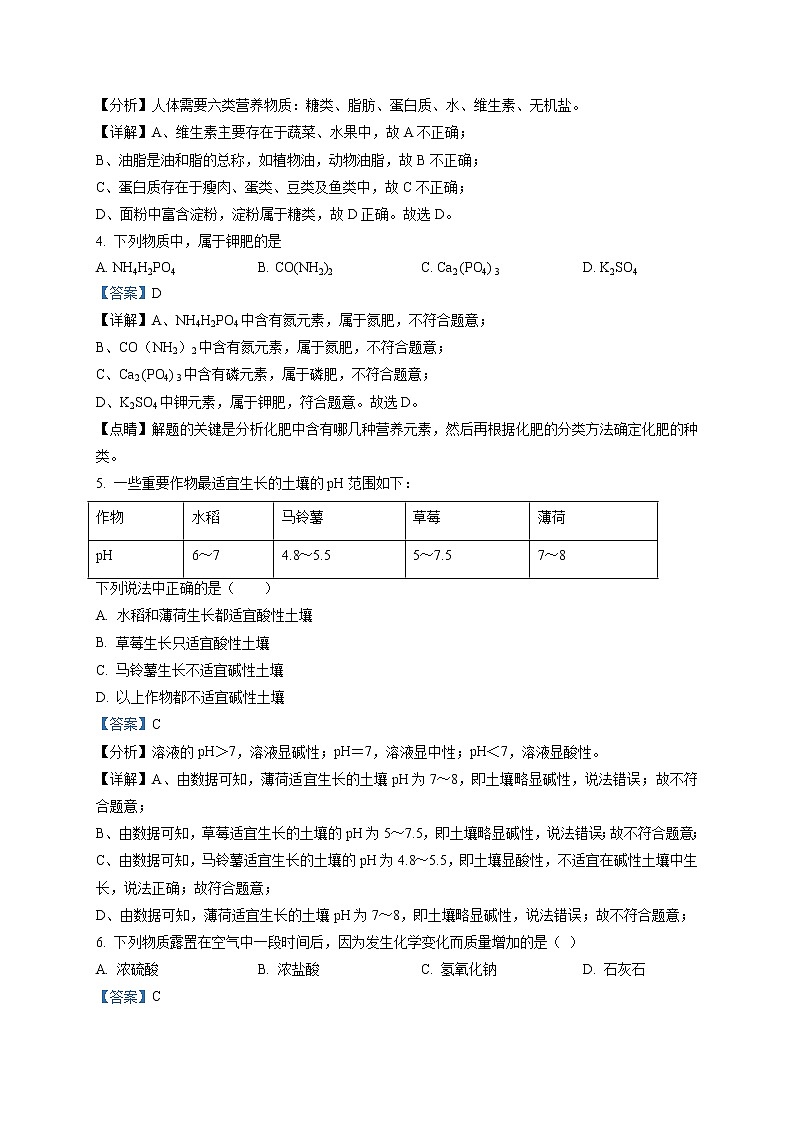 2020年天津市和平區(qū)中考一模化學(xué)試題（線上）第2頁