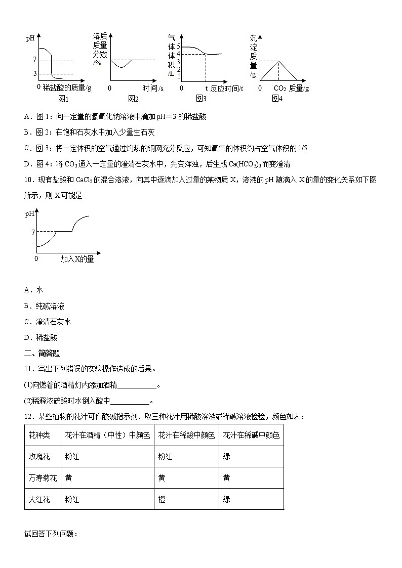 第八章常见的酸、碱、盐单元训练---2021—2022学年九年级化学科粤版(2012)下册(word版含答案)第3页