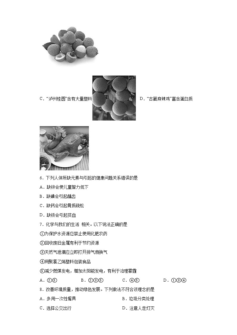 9.4化学物质与健康同步练习—2021-2022学年九年级化学科粤版下册(word版含答案)02