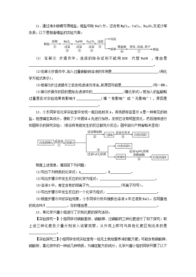 (通用版)中考化学一轮复习课时15《常见的盐和化肥》优化训练题(含答案)第3页
