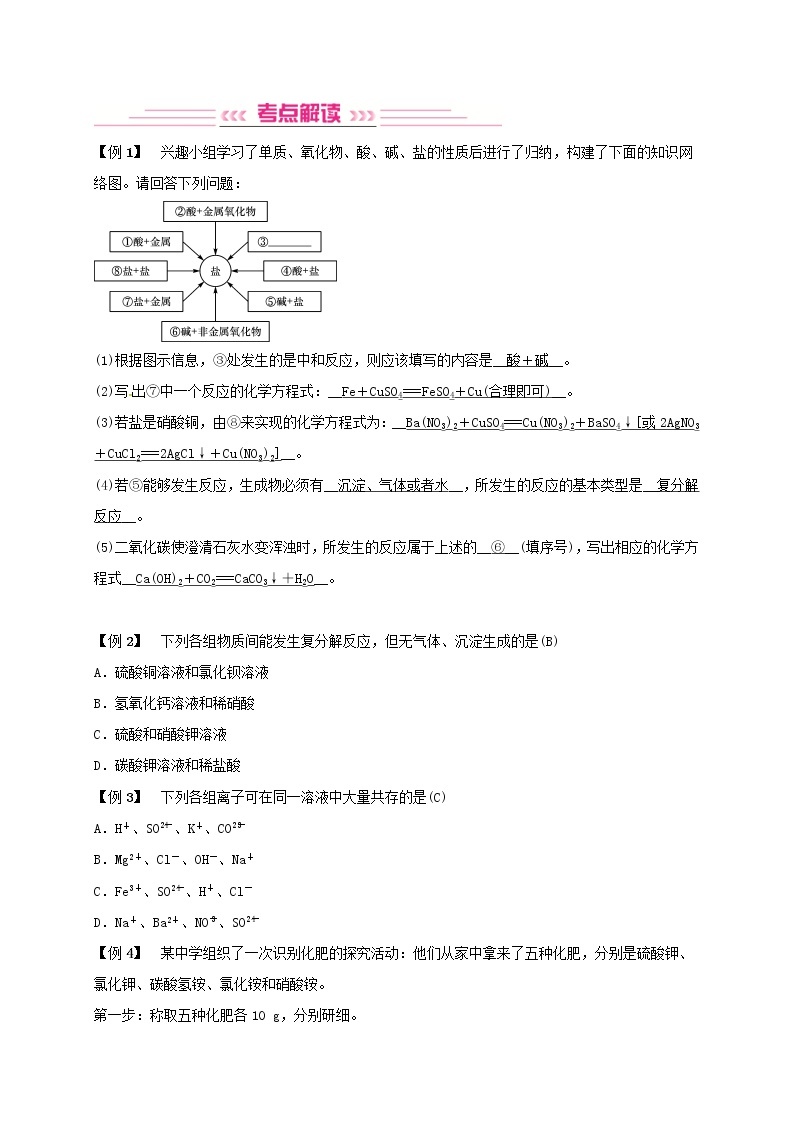 (通用版)中考化学一轮复习考点梳理11《盐化肥》练习题（含答案）03