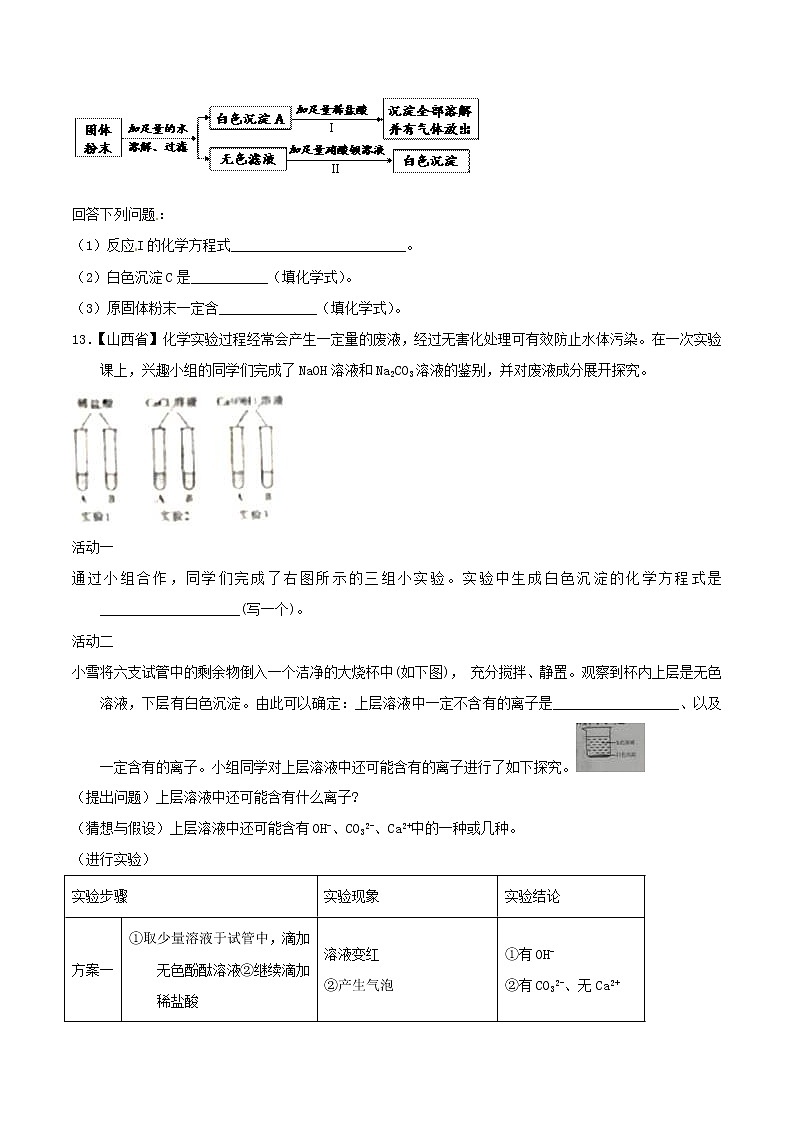中考化学知识分类汇编练习卷: 生活中常见的盐(无答案)第3页