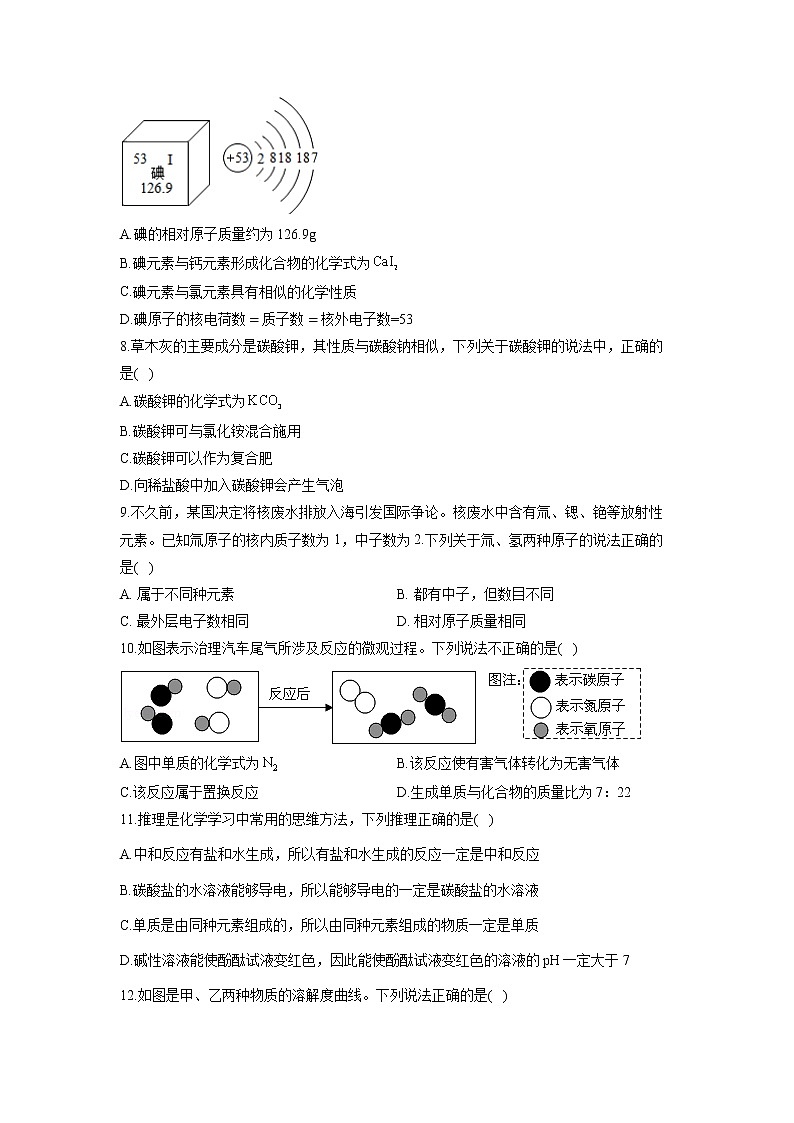 2022届中考化学模拟达标检测卷(含答案) (9)第2页