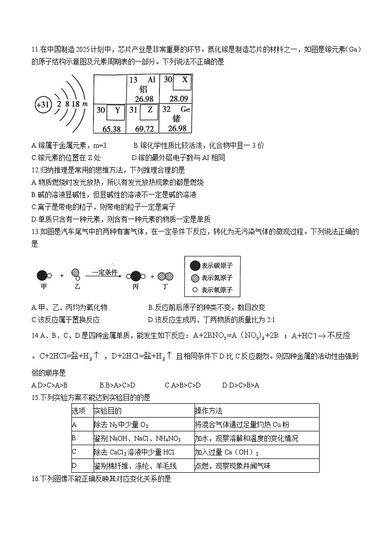 2022年山东省聊城市东昌府区中考一模化学试题(word版无答案)03