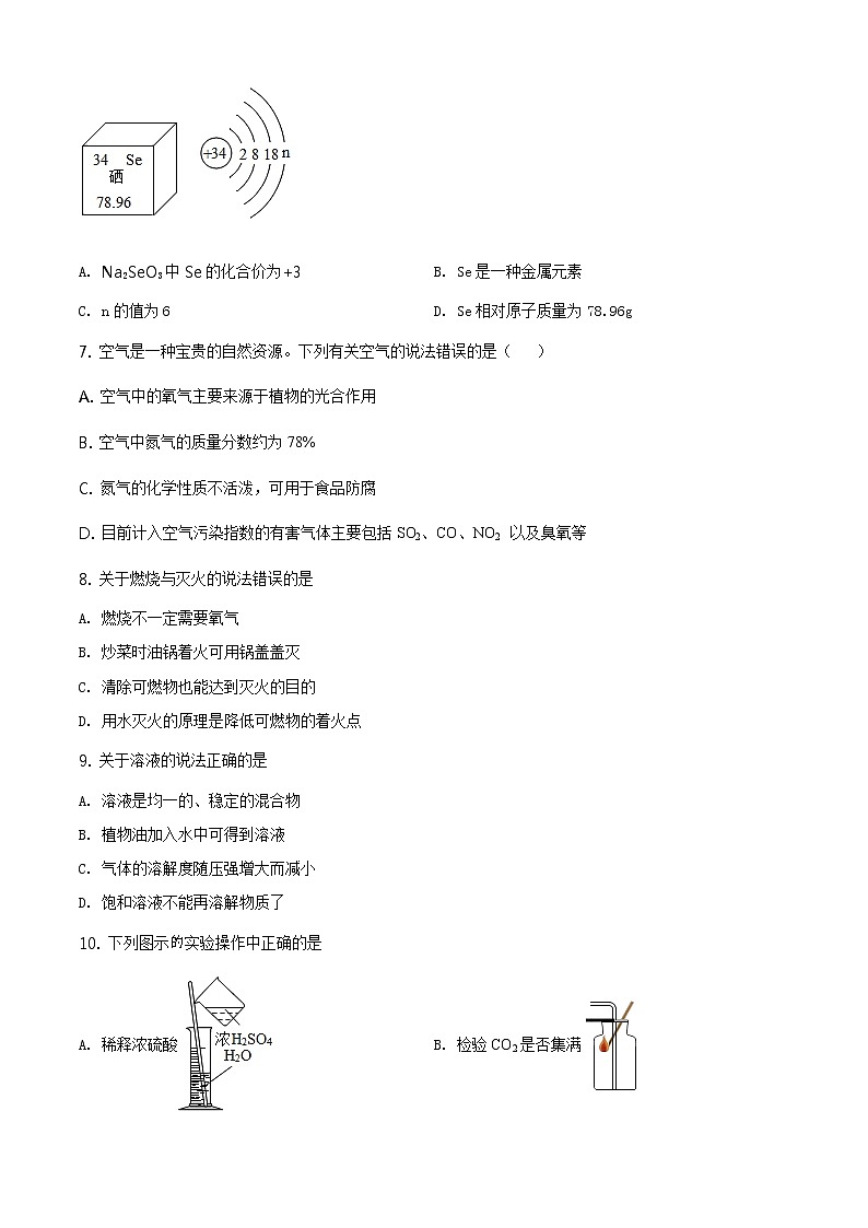 精品解析:2020年山东省泰安市岱岳区中考二模化学试题(解析版+原卷板)02